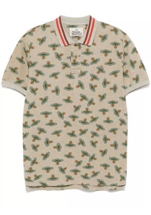 Vivienne Westwood logo print polo shirt - Neutrals