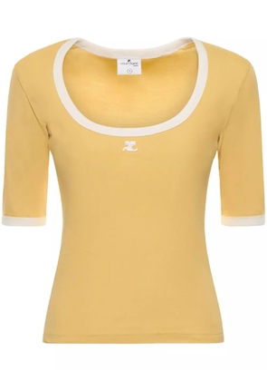 Courrèges Holistic contrast cotton T-shirt - Yellow