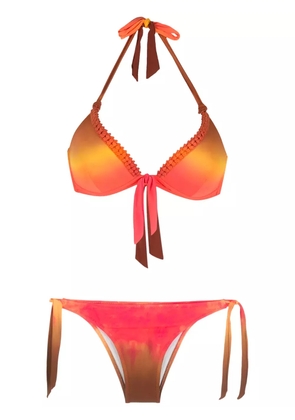 Amir Slama Tie Dye bow-detai bikini set - Multicolour