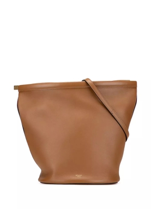 Celine Pre-Owned 2018 Smooth Calfskin Clasp bucket bag - Brown