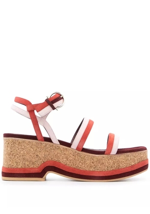 Ferragamo 75mm Mysen wedge sandals - Red