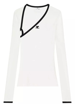 Courrèges Slash contrast-trim T-shirt - White