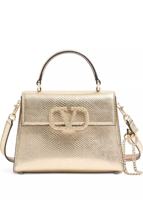 Valentino Garavani small VSling metallic tote bag - Gold