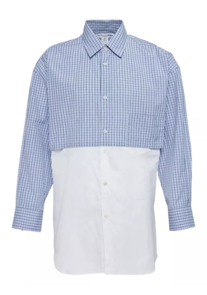 Comme Des Garçons Shirt checked panelled shirt - Blue