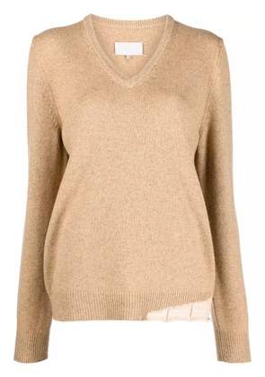 Maison Margiela knitted V-neck jumper - Yellow