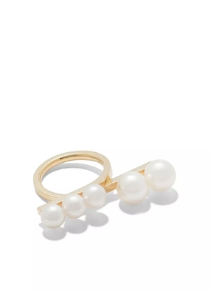 TASAKI 18kt yellow gold Collection Line Balance loop pearl ring