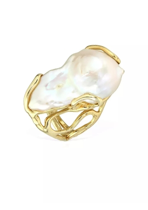 OBSIDIAN pearl metals ring - Gold