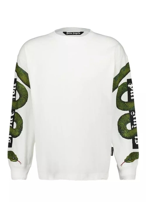 Palm Angels snake box logo long-sleeved T-shirt - White