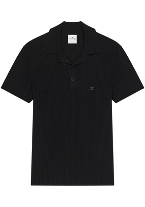 Courrèges ribbed polo shirt - Black