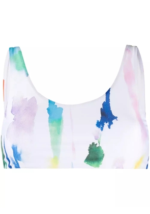 Être Cécile watercolour print bikini top - White