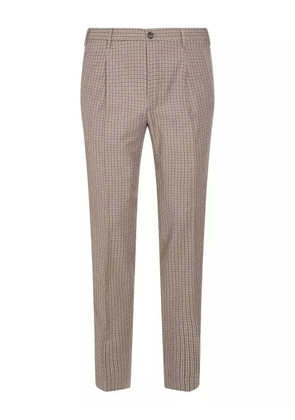 Incotex pleated checked trousers - Neutrals