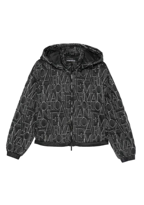 Emporio Armani logo-quilting puffer jacket - Black