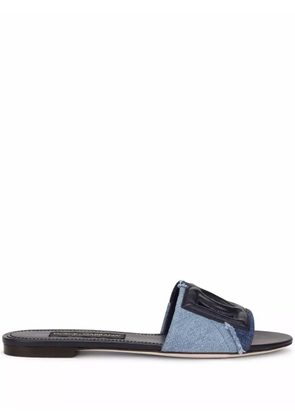Dolce & Gabbana DG-logo patchwork-denim sandals - Blue