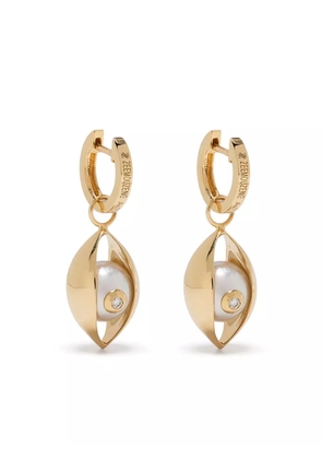 ZEEMOU ZENG 18kt yellow gold diamond akoya pearl Eye earrings
