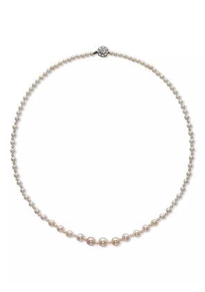 Pragnell Vintage 1891-1900 18kt yellow gold Belle Époque pearl and diamond necklet - Silver
