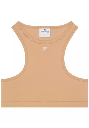 Courrèges racerback crop top - Neutrals