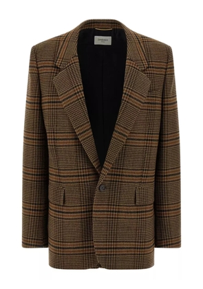 Saint Laurent Prince of Wales-check blazer - Brown