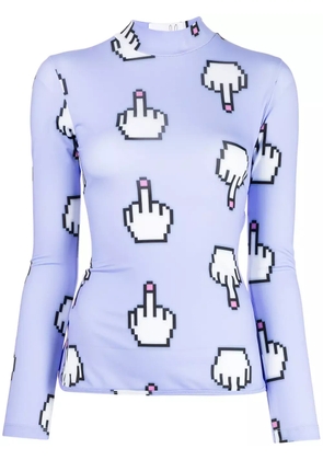 Natasha Zinko Pixel Middle Finger cutout top - Purple