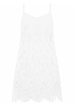 Dolce & Gabbana openwork sleeveless minidress - White