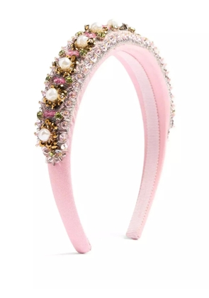 Valentino Garavani beads-embroidery headband - Pink
