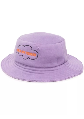 Natasha Zinko distressed embroidered-slogan hat - Purple