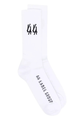 44 LABEL GROUP logo-intarsia ribbed socks - White