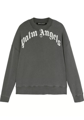 Palm Angels logo-print cotton sweatshirt - Grey