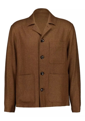 Piacenza Cashmere button front pockets jacket - Brown