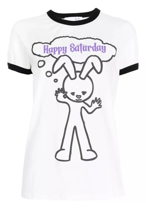 Natasha Zinko happy sunday-print T-shirt - White