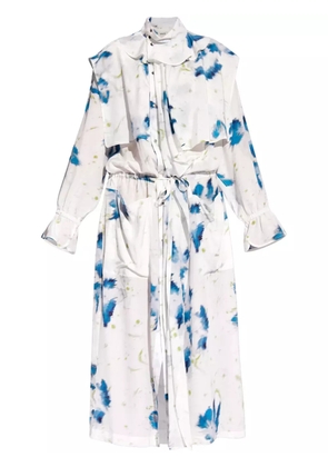 LEMAIRE floral-print layered shirtdress - White