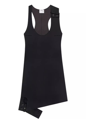 Courrèges double-buckle satin dress - Black