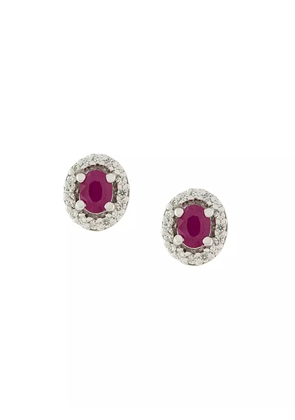 Wouters & Hendrix Gold 18kt gold, diamond and ruby stud earrings