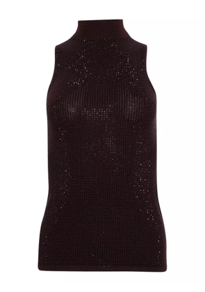 David Koma rhinestone-embellished top - Brown