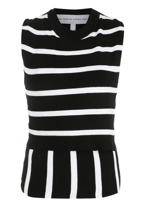 Gloria Coelho striped sleeveless top - Black