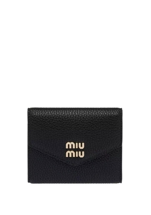 Miu Miu logo-lettering compact wallet - Black