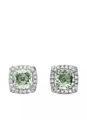 David Yurman sterling silver Petite Chatelaine prasiolite and diamond stud earrings (5mm)