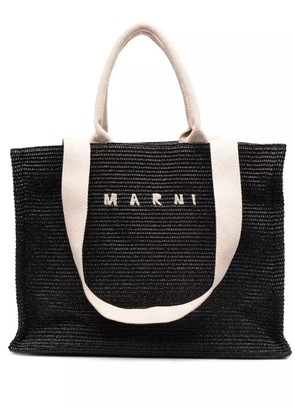 Marni embroidered-logo tote bag - Black