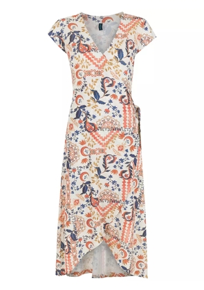 Lygia & Nanny Falcão tile-print wrap dress - Neutrals
