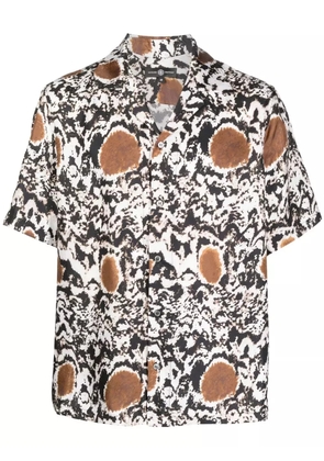 Edward Crutchley abstract-pattern short-sleeve shirt - White