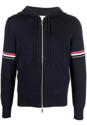 Thom Browne striped zip-up hoodie - Blue