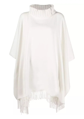 Fabiana Filippi roll-neck knitted poncho - White