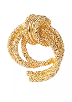 Christian Dior Pre-Owned 1980s twist-detailing brooch - Gold