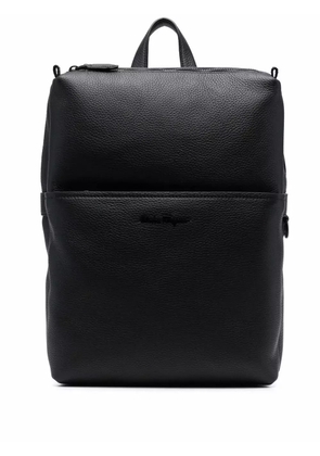 Ferragamo zip-up leather backpack - Black