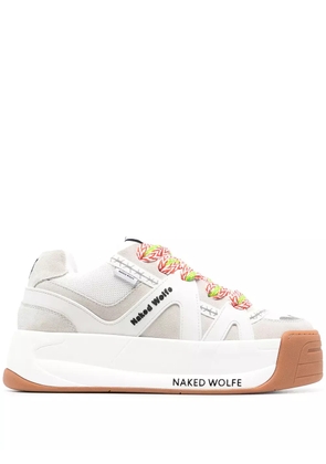 NAKED WOLFE Slide platform sneakers - White