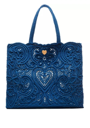 Dolce & Gabbana large Beatrice cordonetto-lace tote bag - Blue