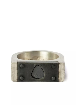 Parts of Four oxidised silver ring