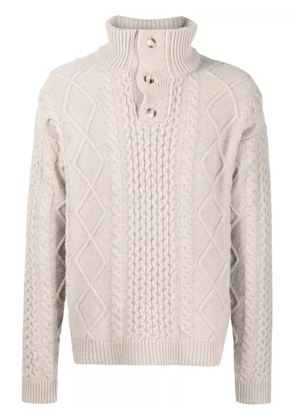Nanushka button-collar cable-knit jumper - Neutrals