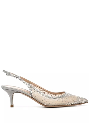Gianvito Rossi Regina 55mm slingback pumps - Silver