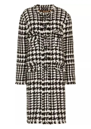 Dolce & Gabbana tweed single-breasted coat - White