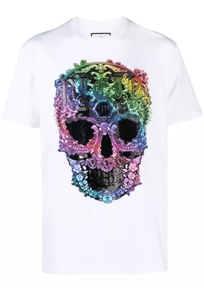 Philipp Plein rhinestone-embellished skull-print T-shirt - White